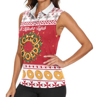 Malta Christmas Women Sleeveless Polo Shirt Maltese Honey Rings - Wonder Print Shop