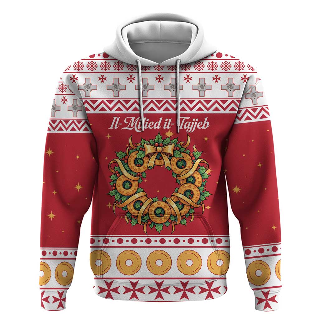 Malta Christmas Zip Hoodie Maltese Honey Rings - Wonder Print Shop