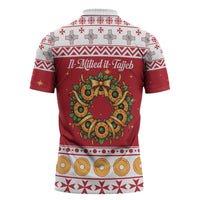 Malta Christmas Zipper Polo Shirt Maltese Honey Rings - Wonder Print Shop