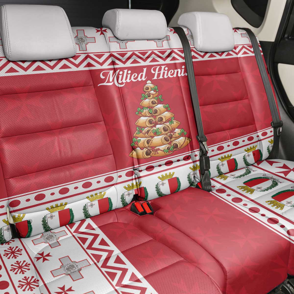 Traditional Maltese Imqaret Pastry Back Car Seat Cover Malta Imqaret Christmas Tree - Wonder Print Shop