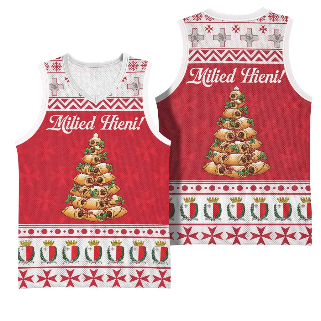 Traditional Maltese Imqaret Pastry Basketball Jersey Malta Imqaret Christmas Tree - Wonder Print Shop