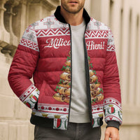 Traditional Maltese Imqaret Pastry Bomber Puffer Jacket Malta Imqaret Christmas Tree - Wonder Print Shop