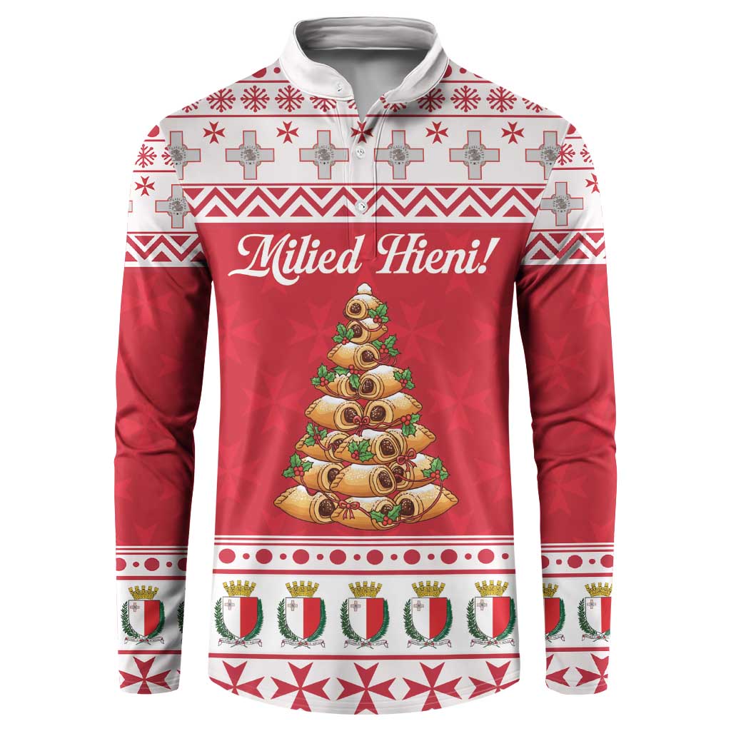 Traditional Maltese Imqaret Pastry Button Sweatshirt Malta Imqaret Christmas Tree - Wonder Print Shop