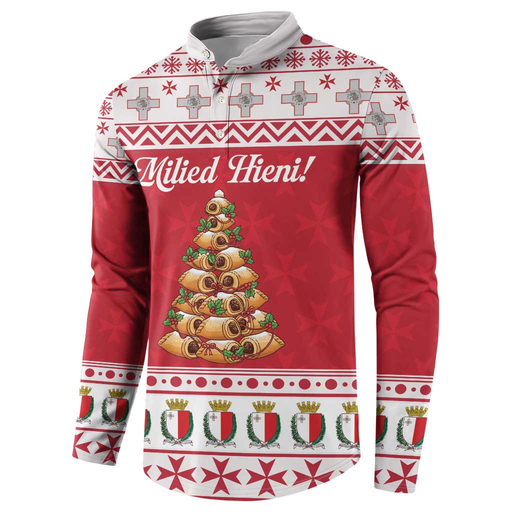 Traditional Maltese Imqaret Pastry Button Sweatshirt Malta Imqaret Christmas Tree - Wonder Print Shop