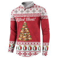 Traditional Maltese Imqaret Pastry Button Sweatshirt Malta Imqaret Christmas Tree - Wonder Print Shop