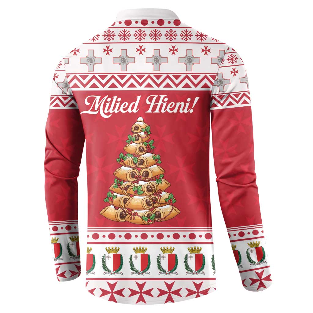 Traditional Maltese Imqaret Pastry Button Sweatshirt Malta Imqaret Christmas Tree - Wonder Print Shop