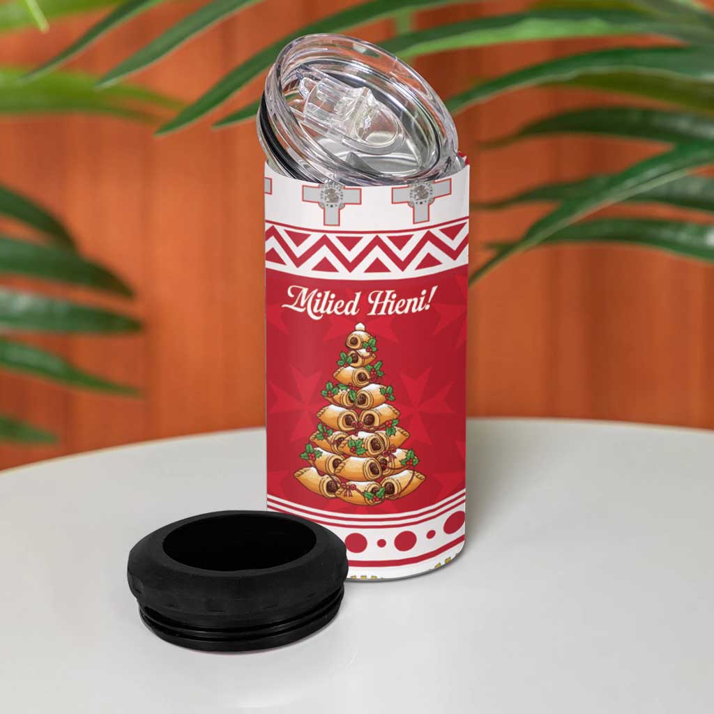 Traditional Maltese Imqaret Pastry 4 in 1 Can Cooler Tumbler Malta Imqaret Christmas Tree - Wonder Print Shop