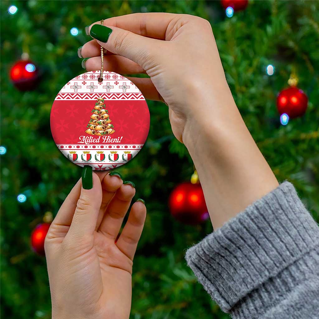 Traditional Maltese Imqaret Pastry Ceramic Ornament Malta Imqaret Christmas Tree - Wonder Print Shop