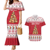 Traditional Maltese Imqaret Pastry Couples Matching Mermaid Dress and Hawaiian Shirt Malta Imqaret Christmas Tree - Wonder Print Shop