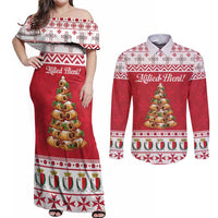 Traditional Maltese Imqaret Pastry Couples Matching Off Shoulder Maxi Dress and Long Sleeve Button Shirt Malta Imqaret Christmas Tree - Wonder Print Shop