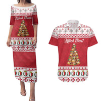 Traditional Maltese Imqaret Pastry Couples Matching Puletasi and Hawaiian Shirt Malta Imqaret Christmas Tree - Wonder Print Shop