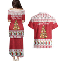 Traditional Maltese Imqaret Pastry Couples Matching Puletasi and Hawaiian Shirt Malta Imqaret Christmas Tree - Wonder Print Shop