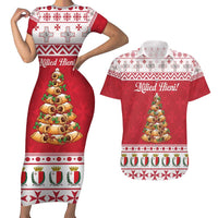 Traditional Maltese Imqaret Pastry Couples Matching Short Sleeve Bodycon Dress and Hawaiian Shirt Malta Imqaret Christmas Tree - Wonder Print Shop