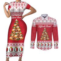 Traditional Maltese Imqaret Pastry Couples Matching Short Sleeve Bodycon Dress and Long Sleeve Button Shirt Malta Imqaret Christmas Tree - Wonder Print Shop