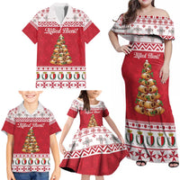 Traditional Maltese Imqaret Pastry Family Matching Off Shoulder Maxi Dress and Hawaiian Shirt Malta Imqaret Christmas Tree - Wonder Print Shop