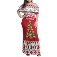 Traditional Maltese Imqaret Pastry Family Matching Off Shoulder Maxi Dress and Hawaiian Shirt Malta Imqaret Christmas Tree - Wonder Print Shop
