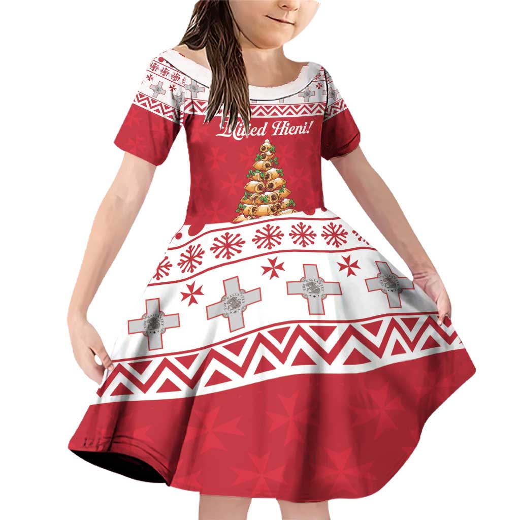 Traditional Maltese Imqaret Pastry Family Matching Off Shoulder Short Dress and Hawaiian Shirt Malta Imqaret Christmas Tree - Wonder Print Shop