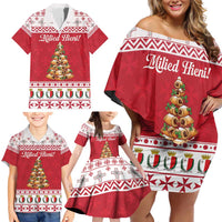 Traditional Maltese Imqaret Pastry Family Matching Off Shoulder Short Dress and Hawaiian Shirt Malta Imqaret Christmas Tree - Wonder Print Shop