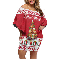 Traditional Maltese Imqaret Pastry Family Matching Off Shoulder Short Dress and Hawaiian Shirt Malta Imqaret Christmas Tree - Wonder Print Shop
