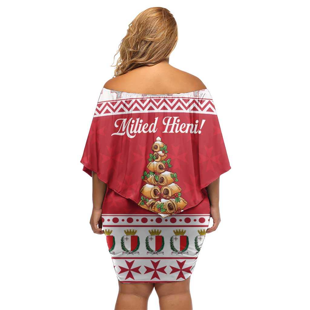 Traditional Maltese Imqaret Pastry Family Matching Off Shoulder Short Dress and Hawaiian Shirt Malta Imqaret Christmas Tree - Wonder Print Shop