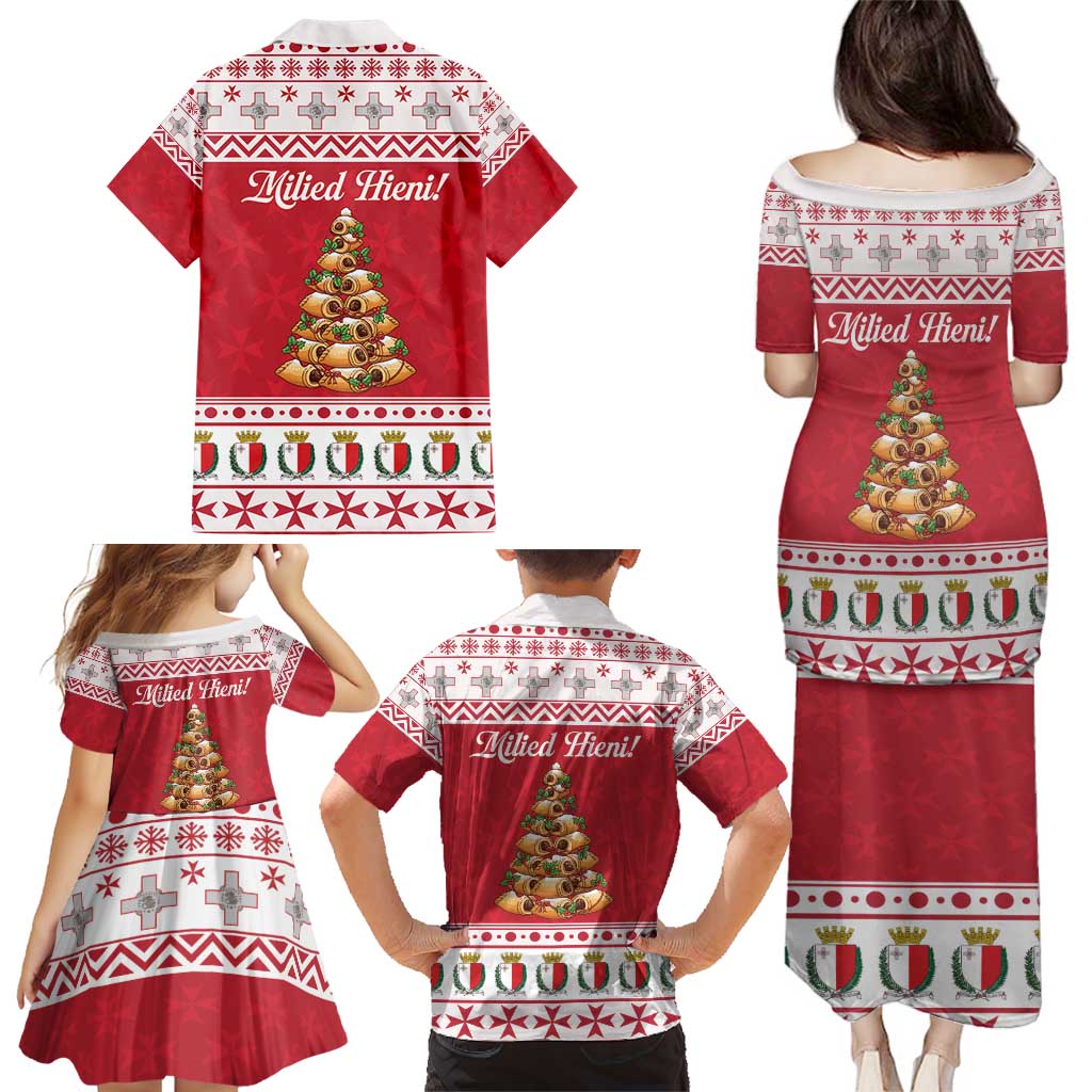 Traditional Maltese Imqaret Pastry Family Matching Puletasi and Hawaiian Shirt Malta Imqaret Christmas Tree - Wonder Print Shop