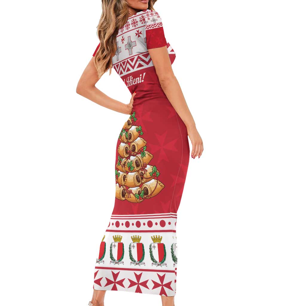 Traditional Maltese Imqaret Pastry Family Matching Short Sleeve Bodycon Dress and Hawaiian Shirt Malta Imqaret Christmas Tree - Wonder Print Shop