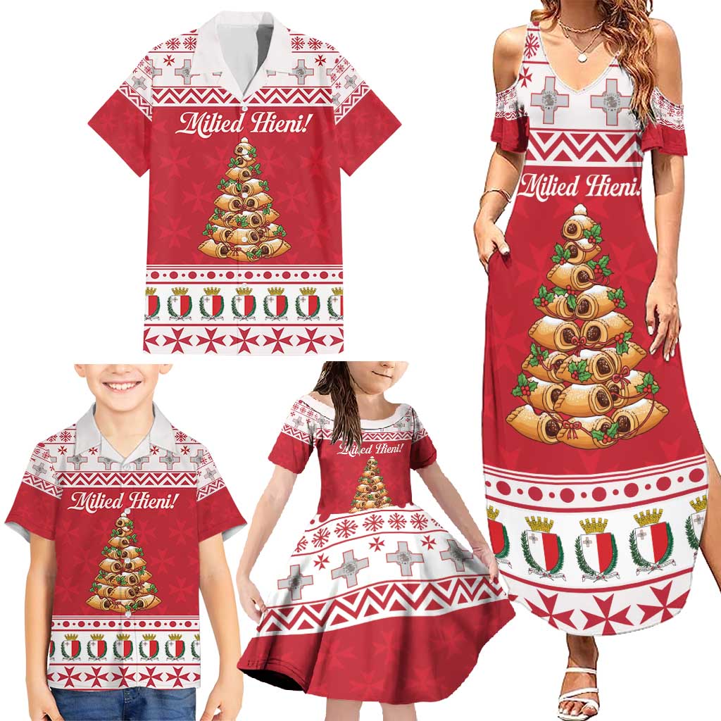 Traditional Maltese Imqaret Pastry Family Matching Summer Maxi Dress and Hawaiian Shirt Malta Imqaret Christmas Tree - Wonder Print Shop