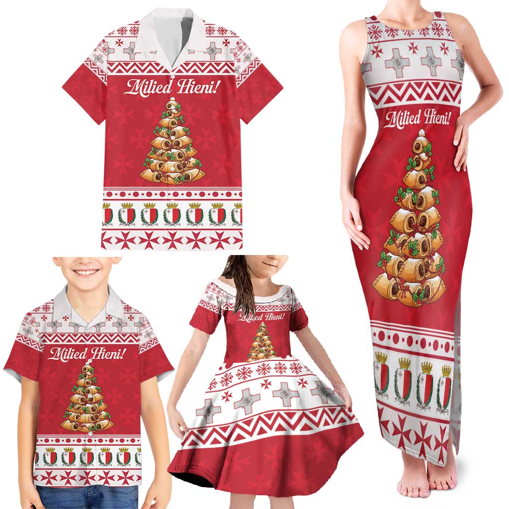 Traditional Maltese Imqaret Pastry Family Matching Tank Maxi Dress and Hawaiian Shirt Malta Imqaret Christmas Tree - Wonder Print Shop