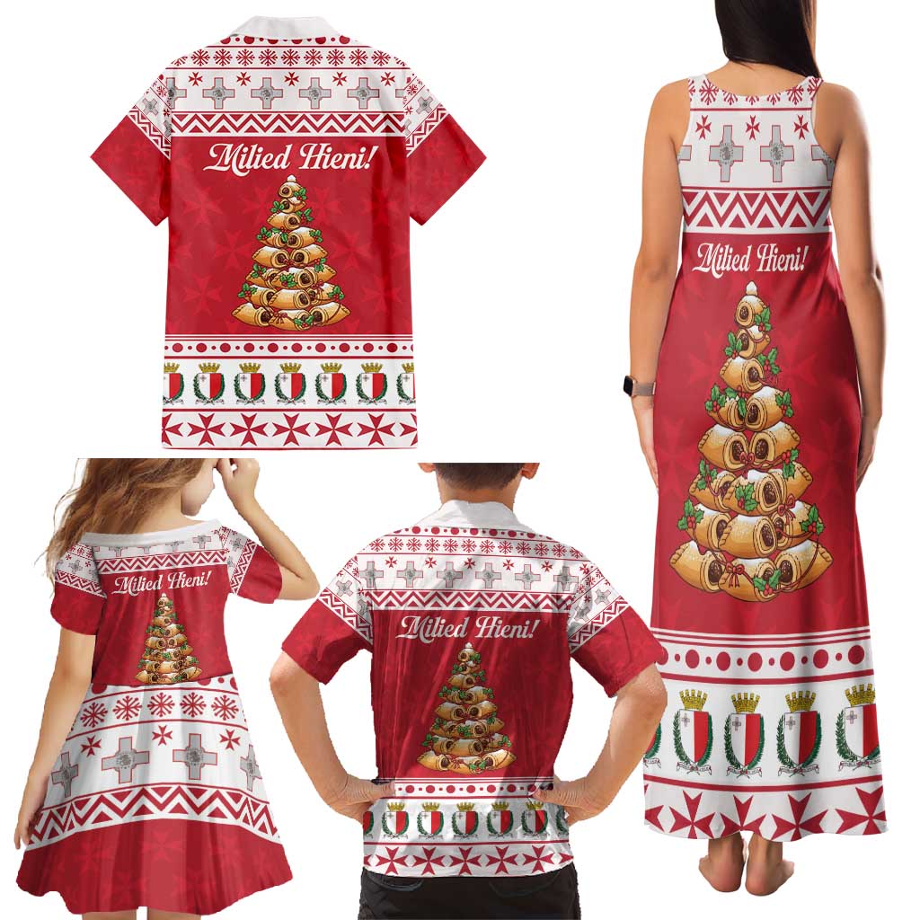 Traditional Maltese Imqaret Pastry Family Matching Tank Maxi Dress and Hawaiian Shirt Malta Imqaret Christmas Tree - Wonder Print Shop