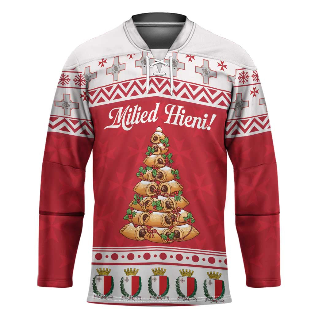 Traditional Maltese Imqaret Pastry Hockey Jersey Malta Imqaret Christmas Tree - Wonder Print Shop