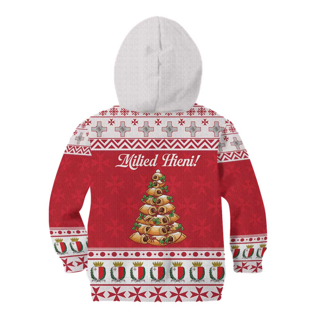 Traditional Maltese Imqaret Pastry Kid Hoodie Malta Imqaret Christmas Tree - Wonder Print Shop