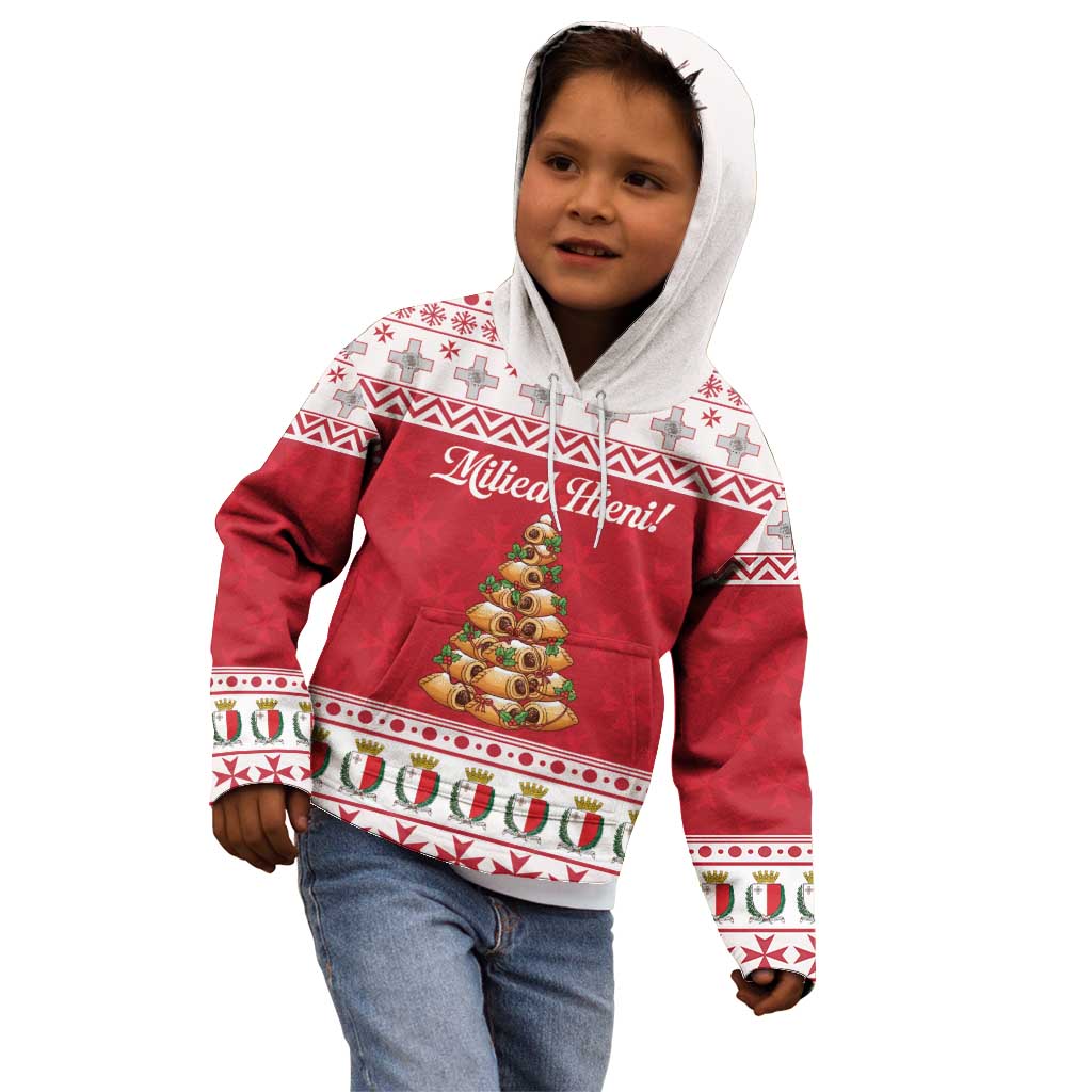 Traditional Maltese Imqaret Pastry Kid Hoodie Malta Imqaret Christmas Tree - Wonder Print Shop