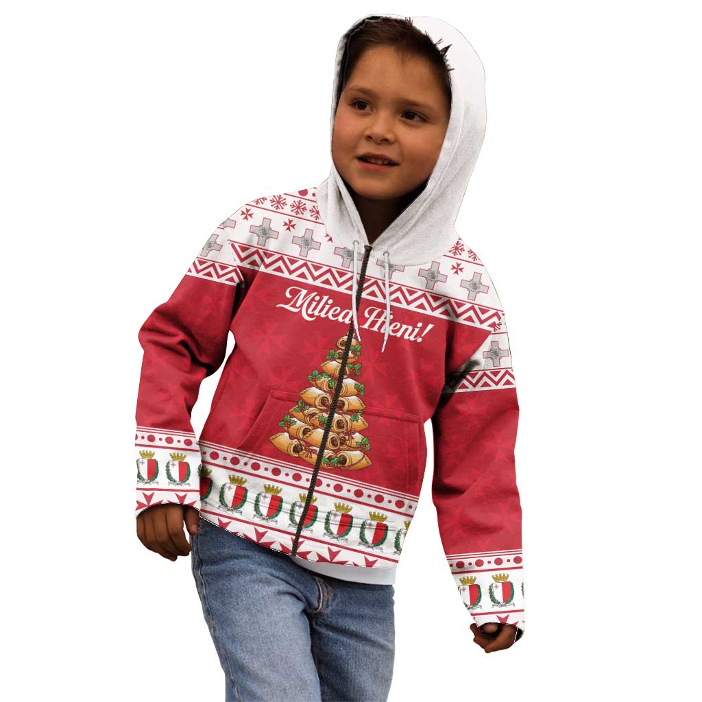 Traditional Maltese Imqaret Pastry Kid Hoodie Malta Imqaret Christmas Tree - Wonder Print Shop