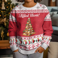 Traditional Maltese Imqaret Pastry Kid Ugly Christmas Sweater Malta Imqaret Christmas Tree - Wonder Print Shop