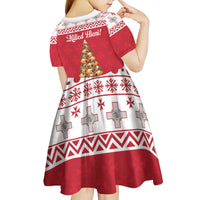 Traditional Maltese Imqaret Pastry Kid Short Sleeve Dress Malta Imqaret Christmas Tree - Wonder Print Shop