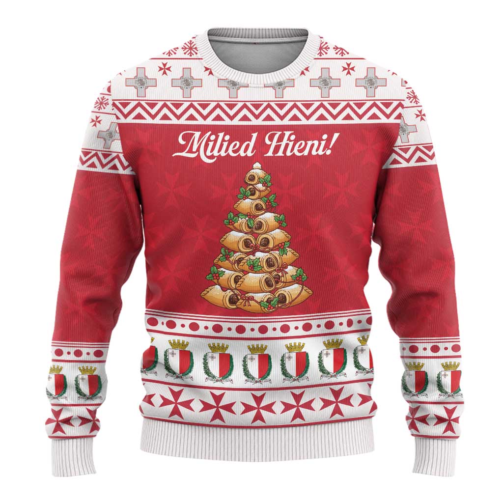 Traditional Maltese Imqaret Pastry Ugly Christmas Sweater Malta Imqaret Christmas Tree - Wonder Print Shop