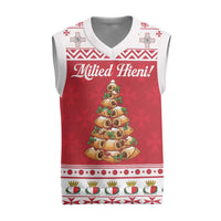 Traditional Maltese Imqaret Pastry Christmas Knitted V-Neck Vest Malta Imqaret Christmas Tree - Wonder Print Shop