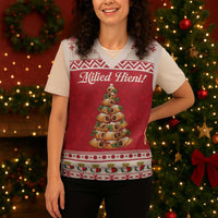 Traditional Maltese Imqaret Pastry Christmas Knitted V-Neck Vest Malta Imqaret Christmas Tree - Wonder Print Shop