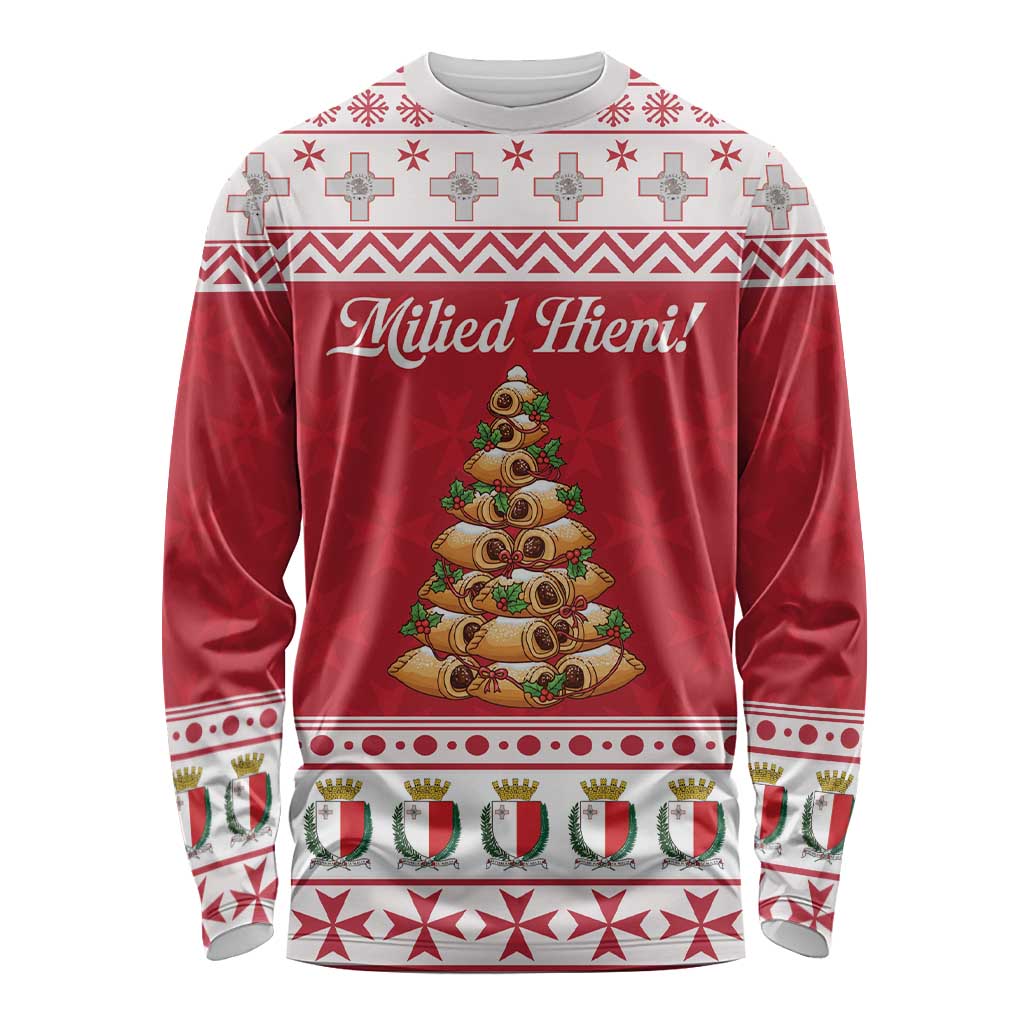 Traditional Maltese Imqaret Pastry Long Sleeve Shirt Malta Imqaret Christmas Tree - Wonder Print Shop