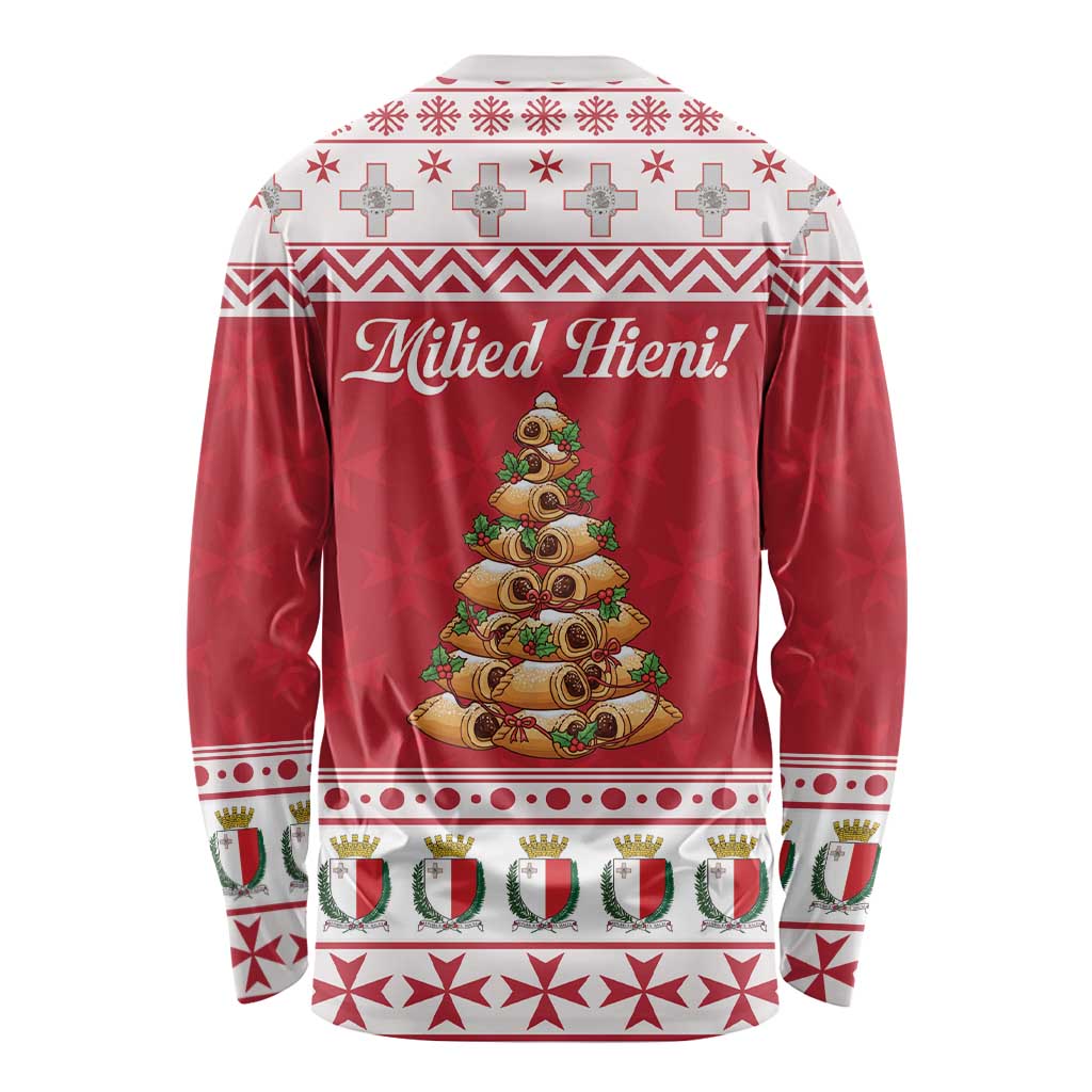 Traditional Maltese Imqaret Pastry Long Sleeve Shirt Malta Imqaret Christmas Tree - Wonder Print Shop