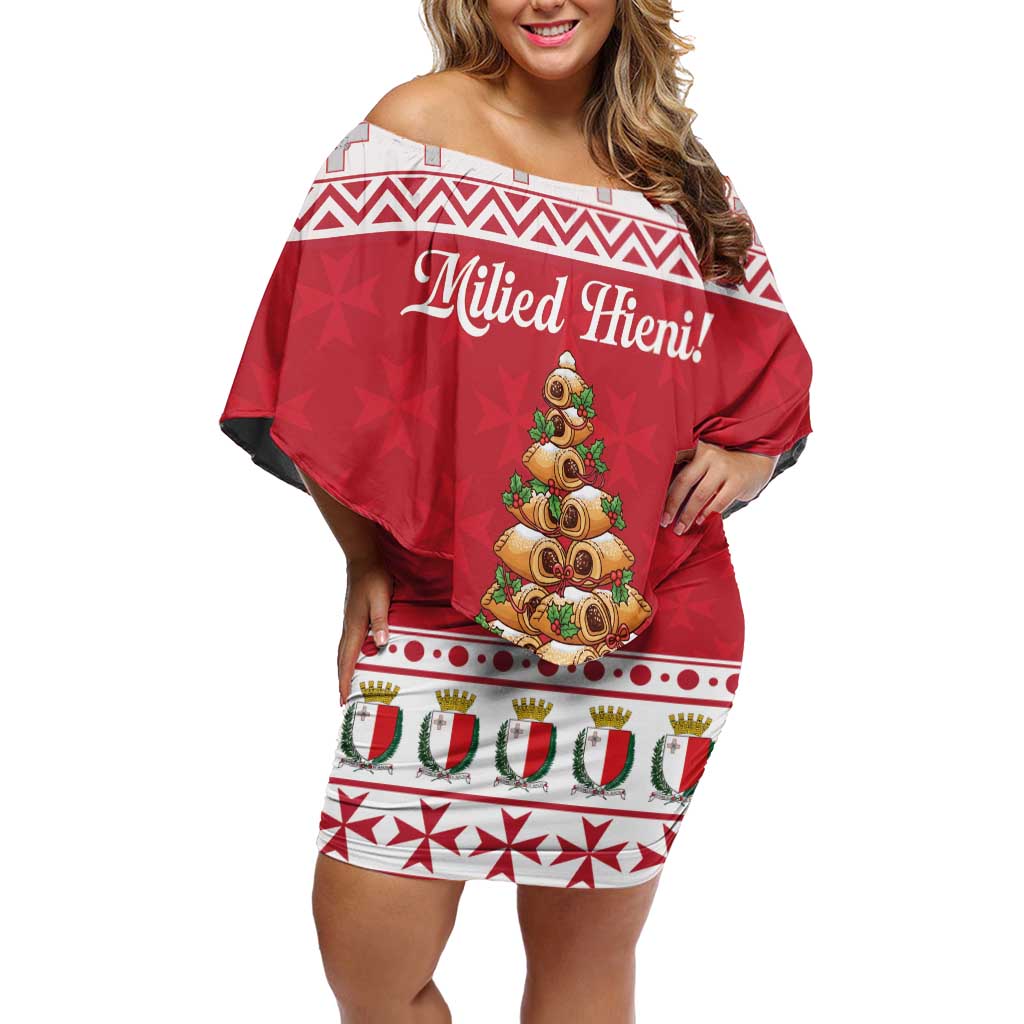 Traditional Maltese Imqaret Pastry Off Shoulder Short Dress Malta Imqaret Christmas Tree - Wonder Print Shop