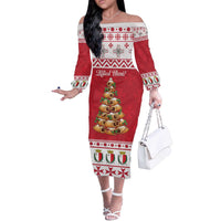 Traditional Maltese Imqaret Pastry Off The Shoulder Long Sleeve Dress Malta Imqaret Christmas Tree - Wonder Print Shop