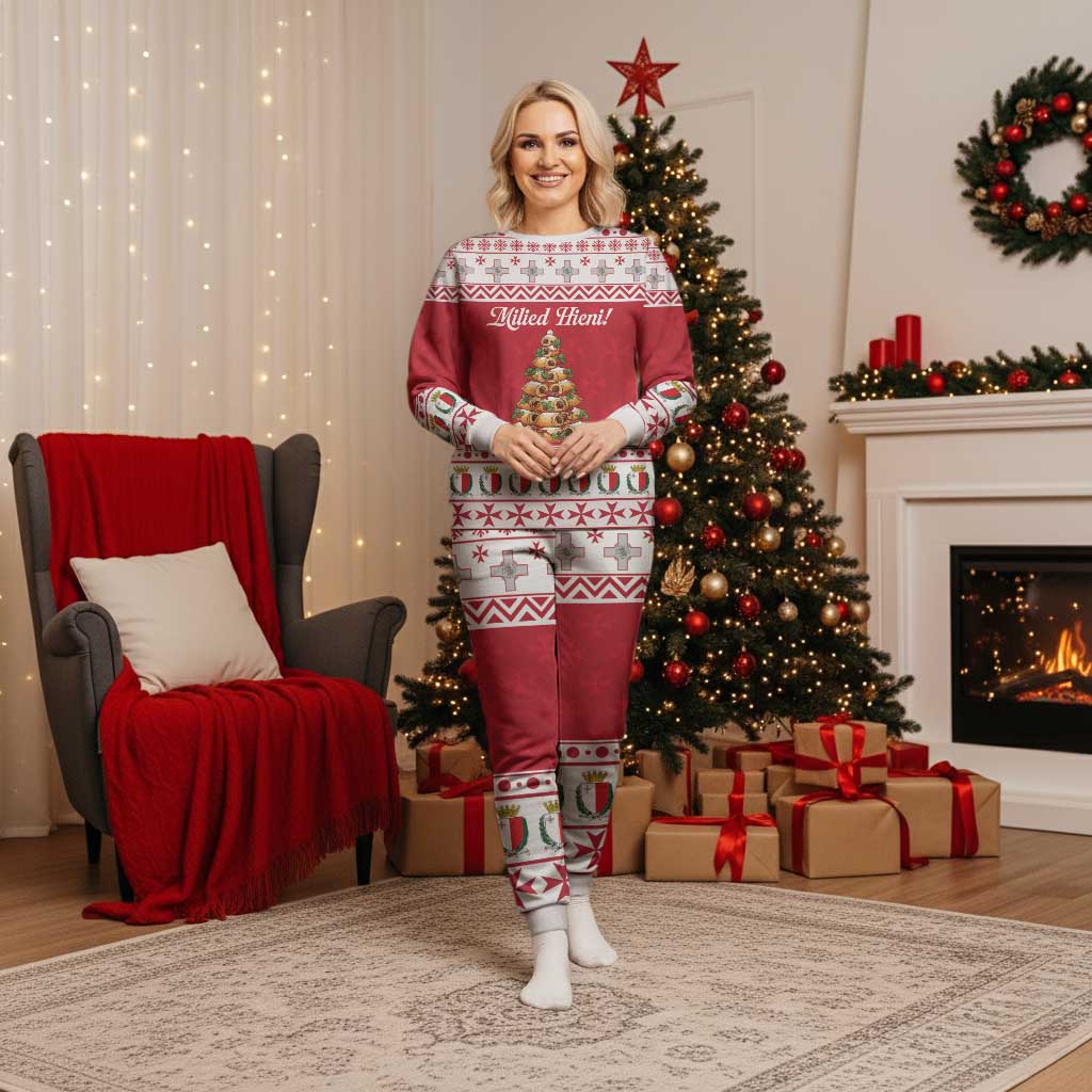 Traditional Maltese Imqaret Pastry Christmas Pajama Set Malta Imqaret Christmas Tree - Wonder Print Shop