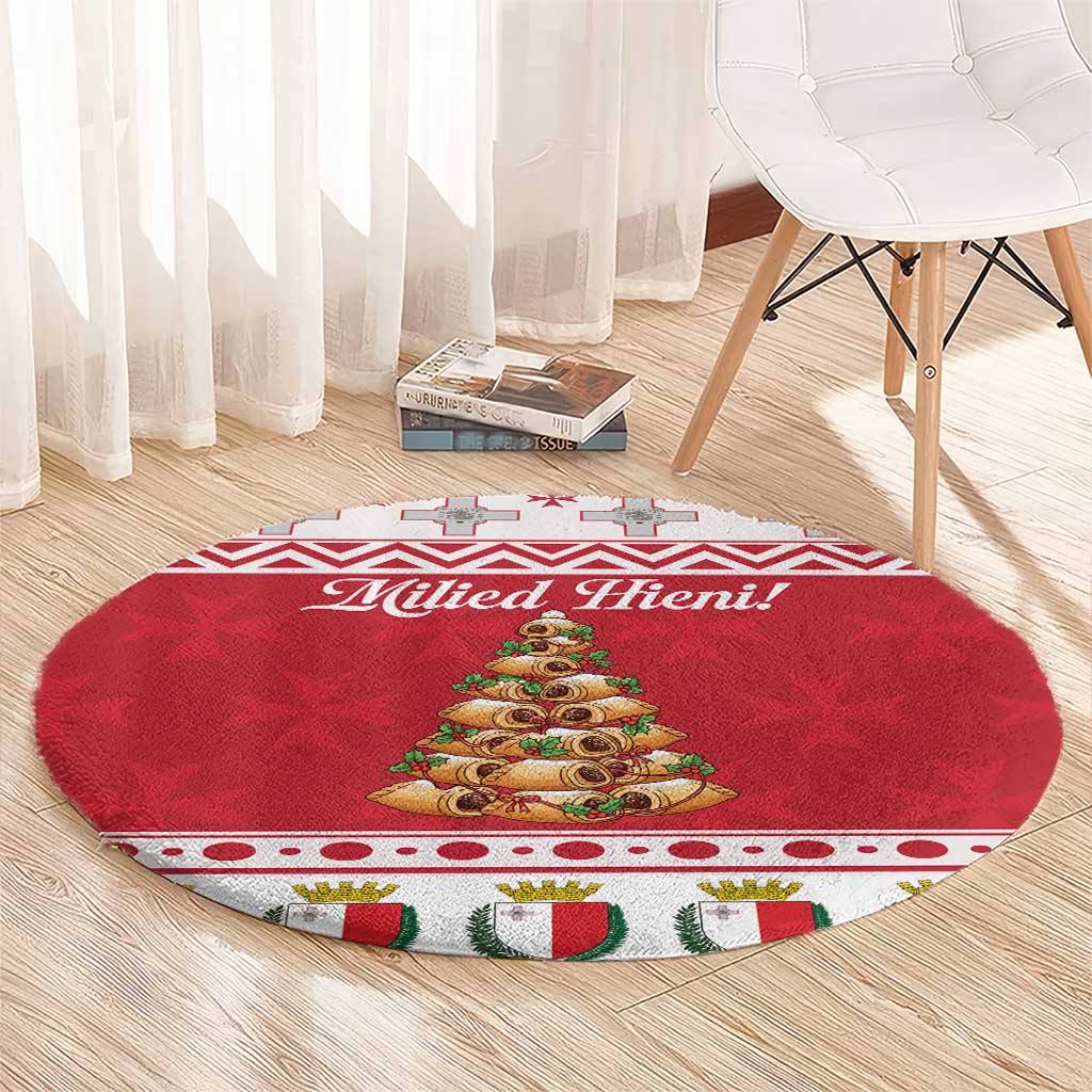 Traditional Maltese Imqaret Pastry Round Carpet Malta Imqaret Christmas Tree - Wonder Print Shop