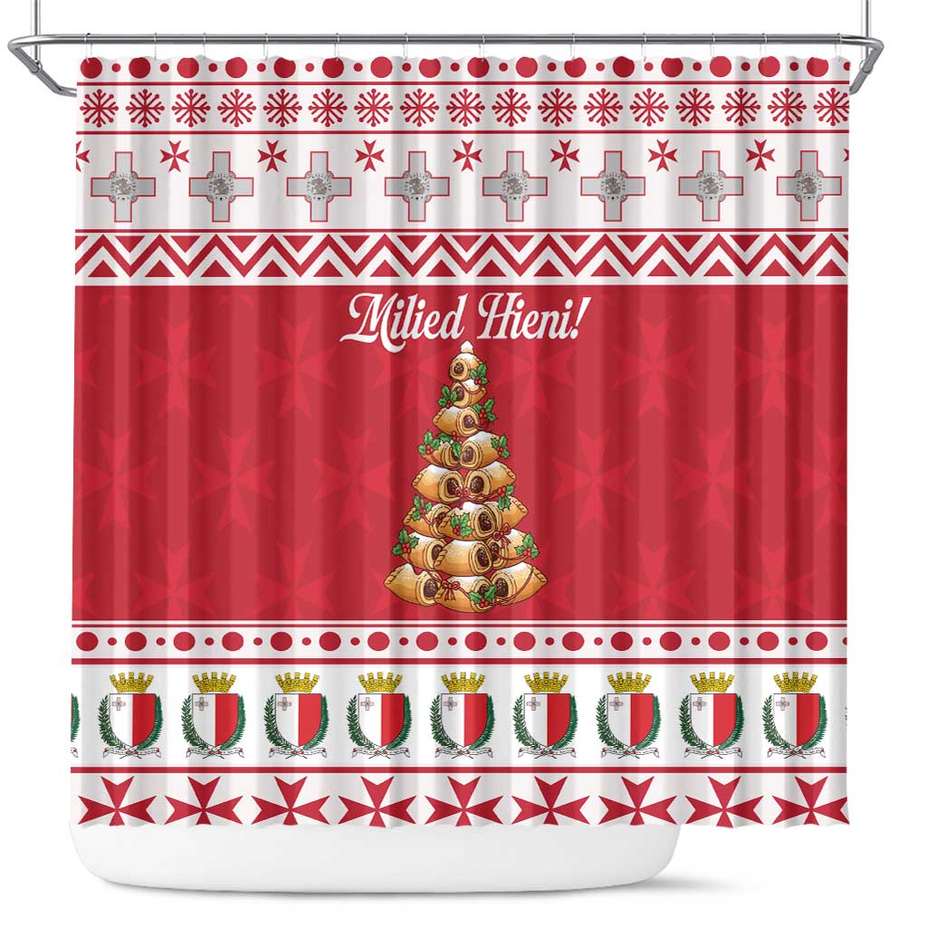 Traditional Maltese Imqaret Pastry Shower Curtain Malta Imqaret Christmas Tree - Wonder Print Shop