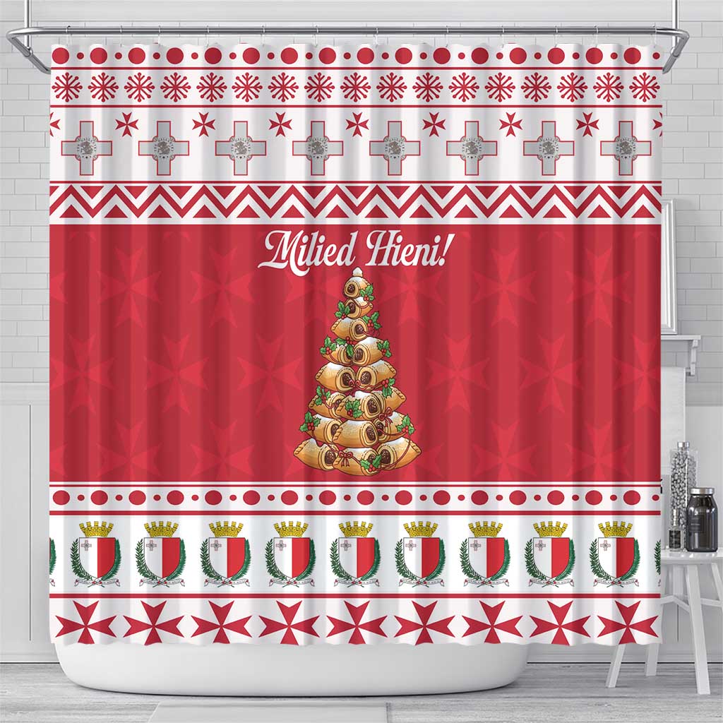 Traditional Maltese Imqaret Pastry Shower Curtain Malta Imqaret Christmas Tree - Wonder Print Shop