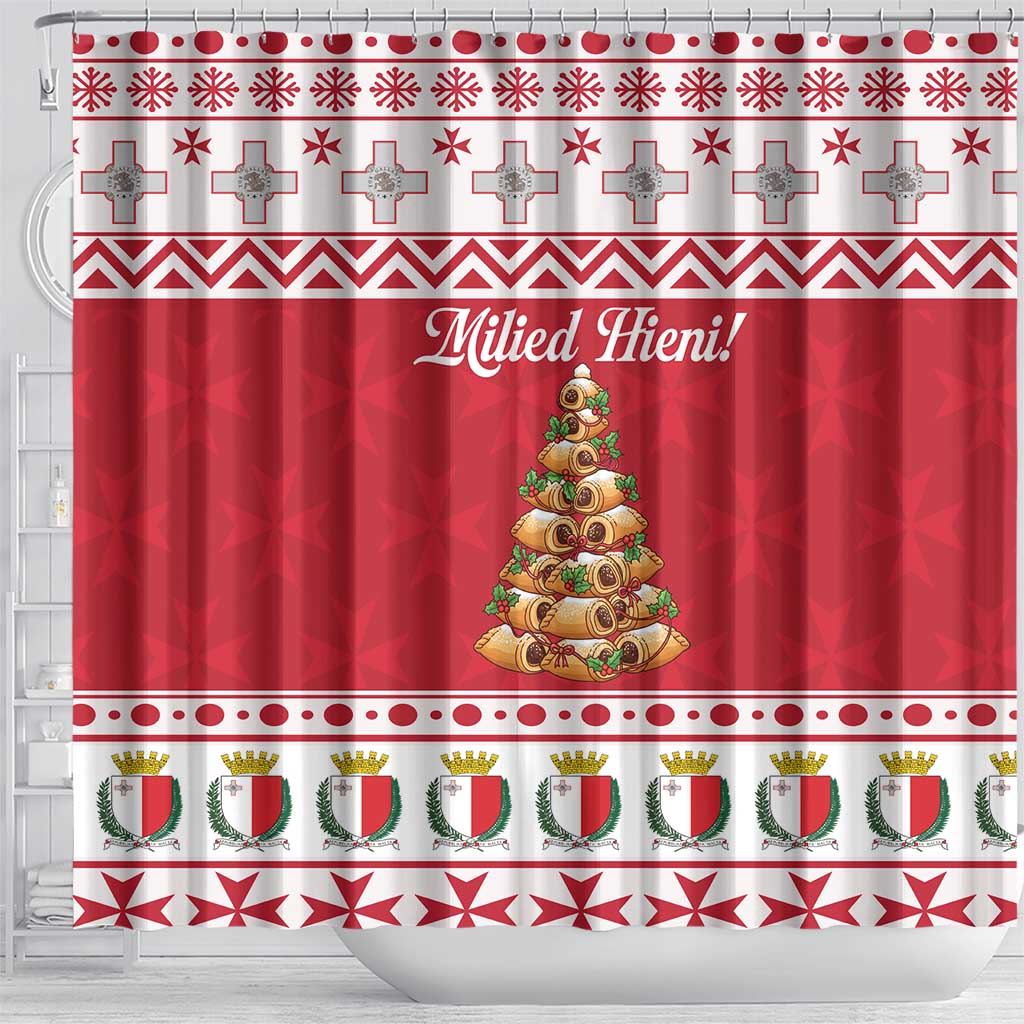 Traditional Maltese Imqaret Pastry Shower Curtain Malta Imqaret Christmas Tree - Wonder Print Shop