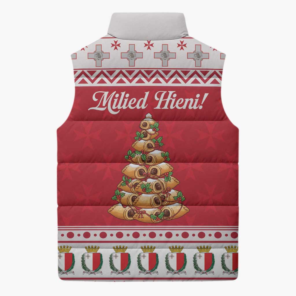 Traditional Maltese Imqaret Pastry Sleeveless Puffer Jacket Malta Imqaret Christmas Tree - Wonder Print Shop