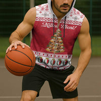 Traditional Maltese Imqaret Pastry Sleeveless Zip Hoodie Malta Imqaret Christmas Tree - Wonder Print Shop