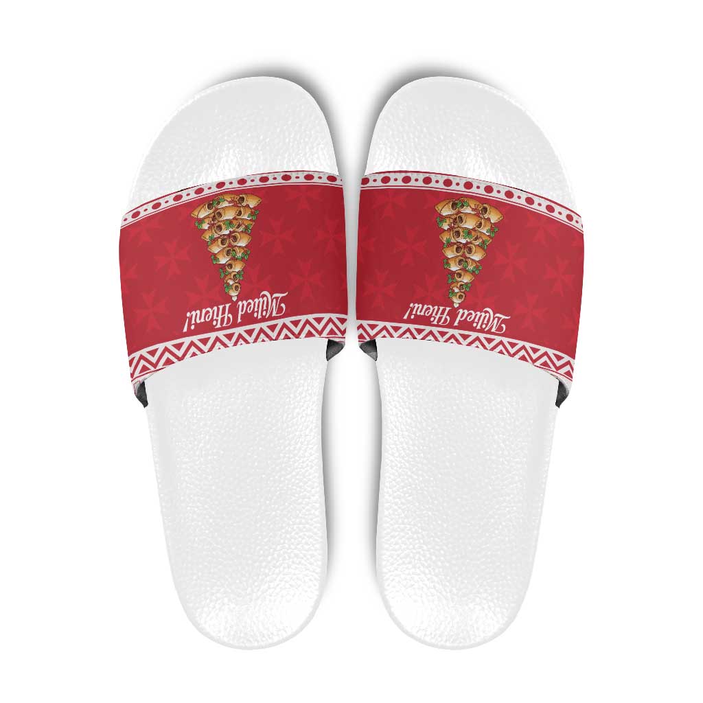 Traditional Maltese Imqaret Pastry Slide Sandals Malta Imqaret Christmas Tree - Wonder Print Shop
